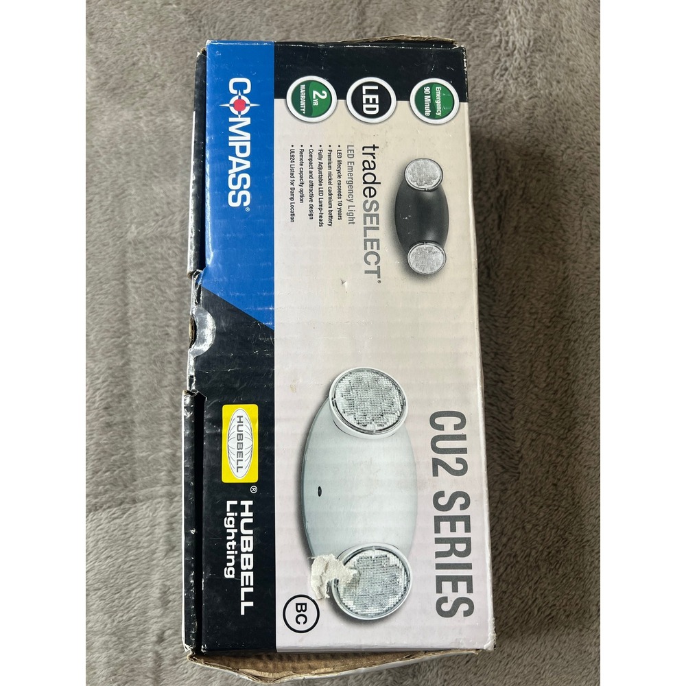 Hubbell Compass CU2 LED Emergency Light 120/277V 90 Min Battery Backup White